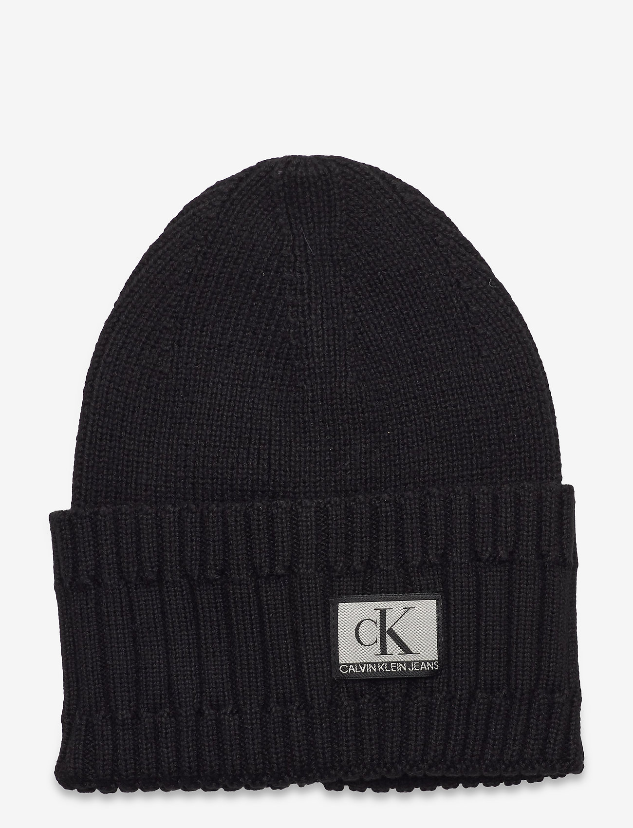 Calvin Klein - MONOGRAM COTTON RIB BEANIE - black - 0