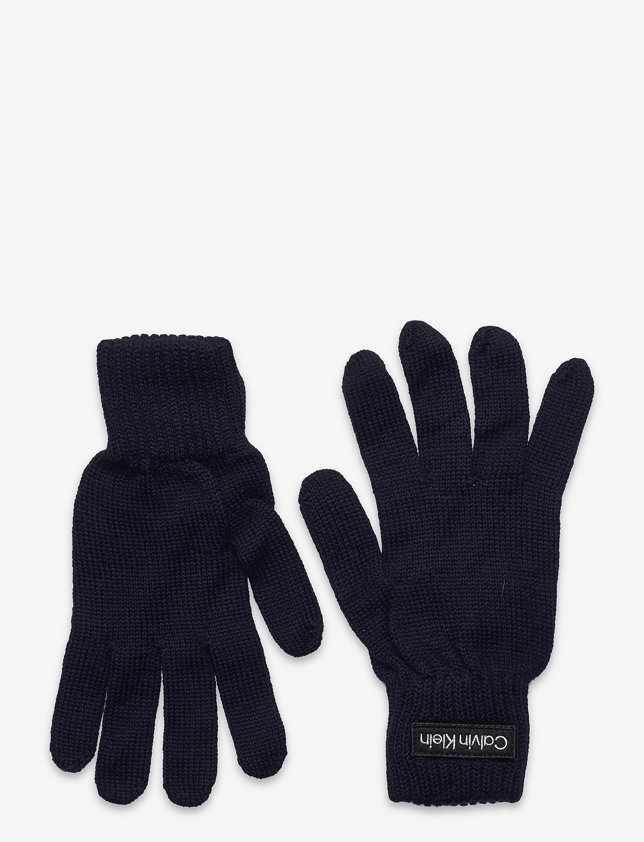 FELT PATCH KNITTED GLOVES - CK NAVY