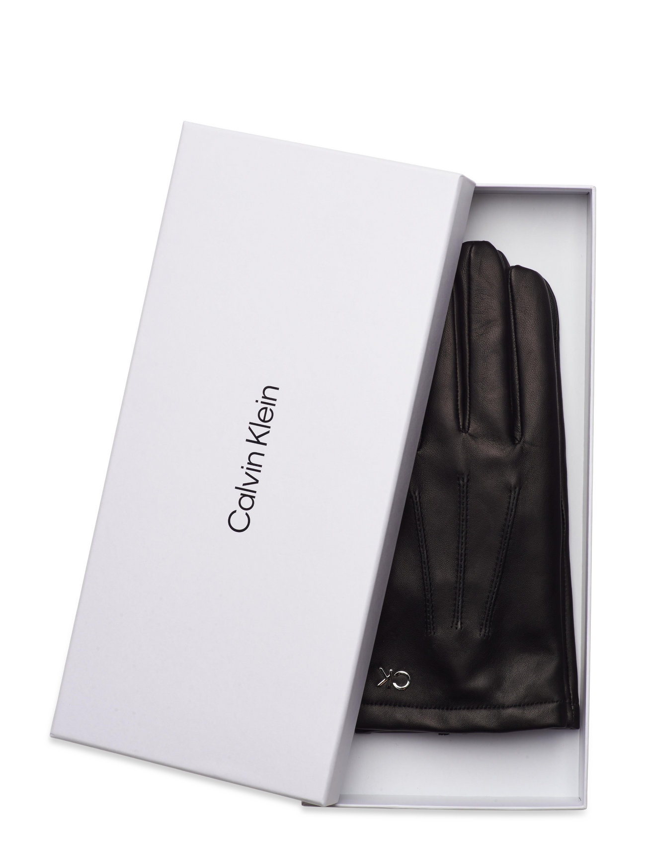 Calvin Klein Ck Metal Gloves Leather W/box 