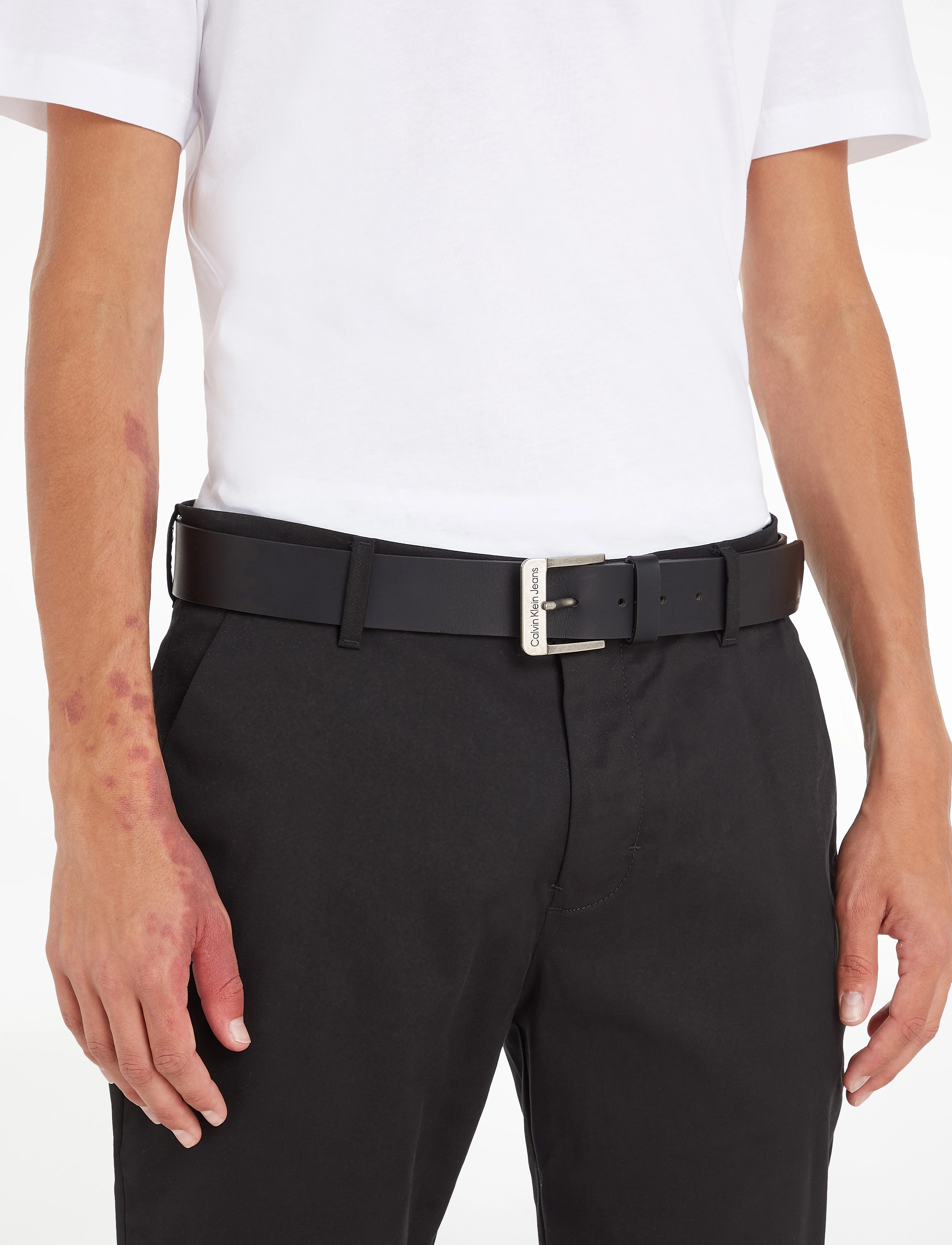 Calvin Klein J 4CM CKJ BELT - Bælter - BLACK / black