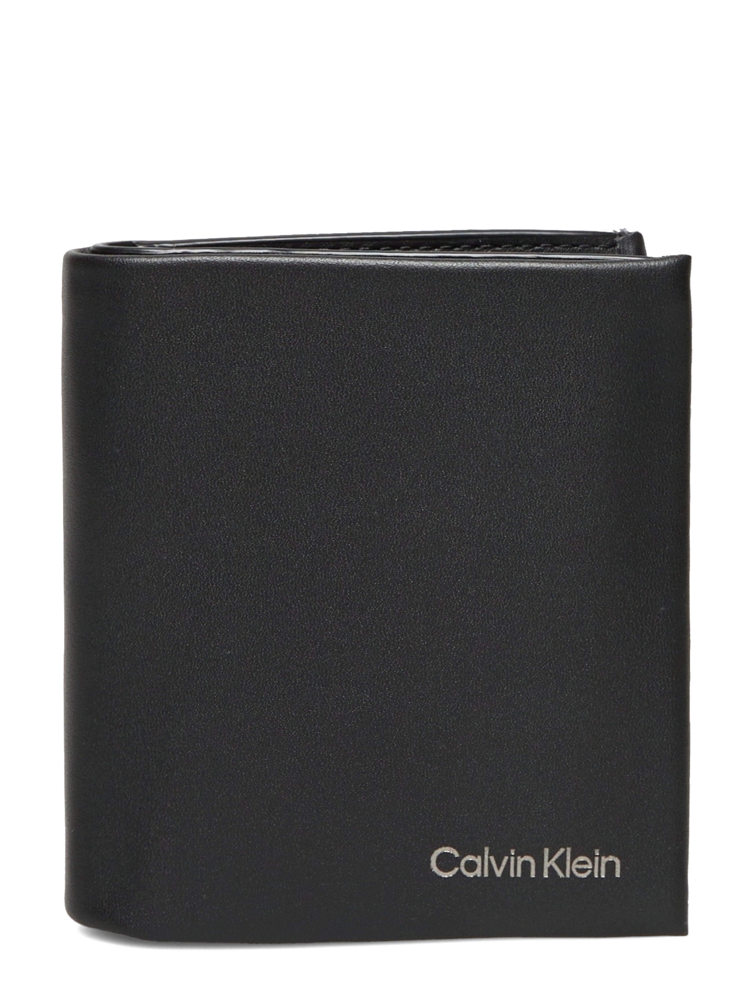 CK CONCISE TRIFOLD 6CC W/COIN - CK BLACK