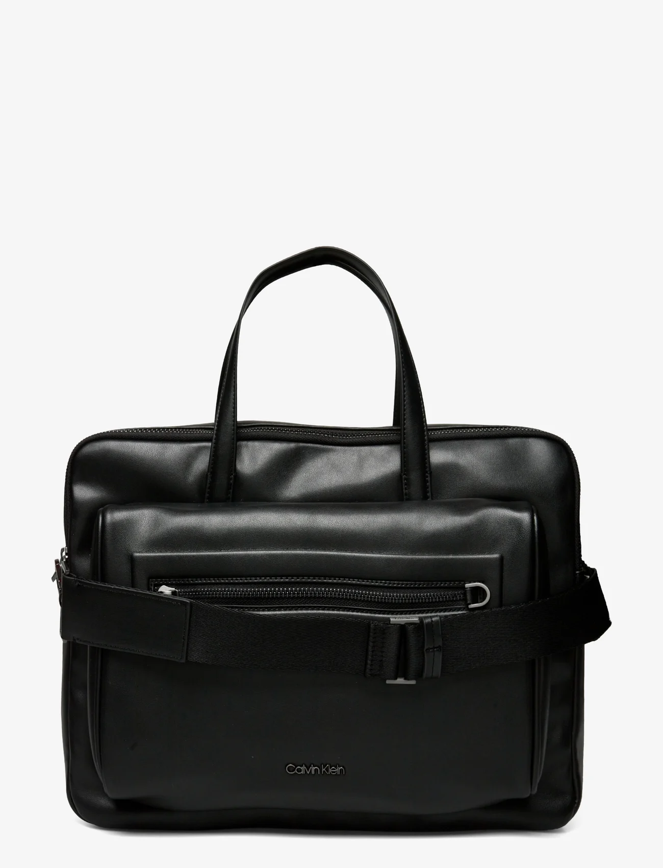 Calvin Klein - CK ELEVATED PU 2G LAPTOP BAG - laptoptassen - ck black smooth - 0