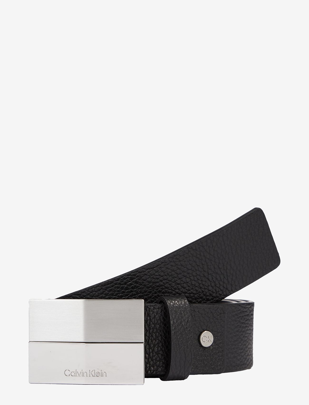 Calvin Klein - ADJ 2 FINISH PLAQUE PB 35MM - classic belts - ck black - 1