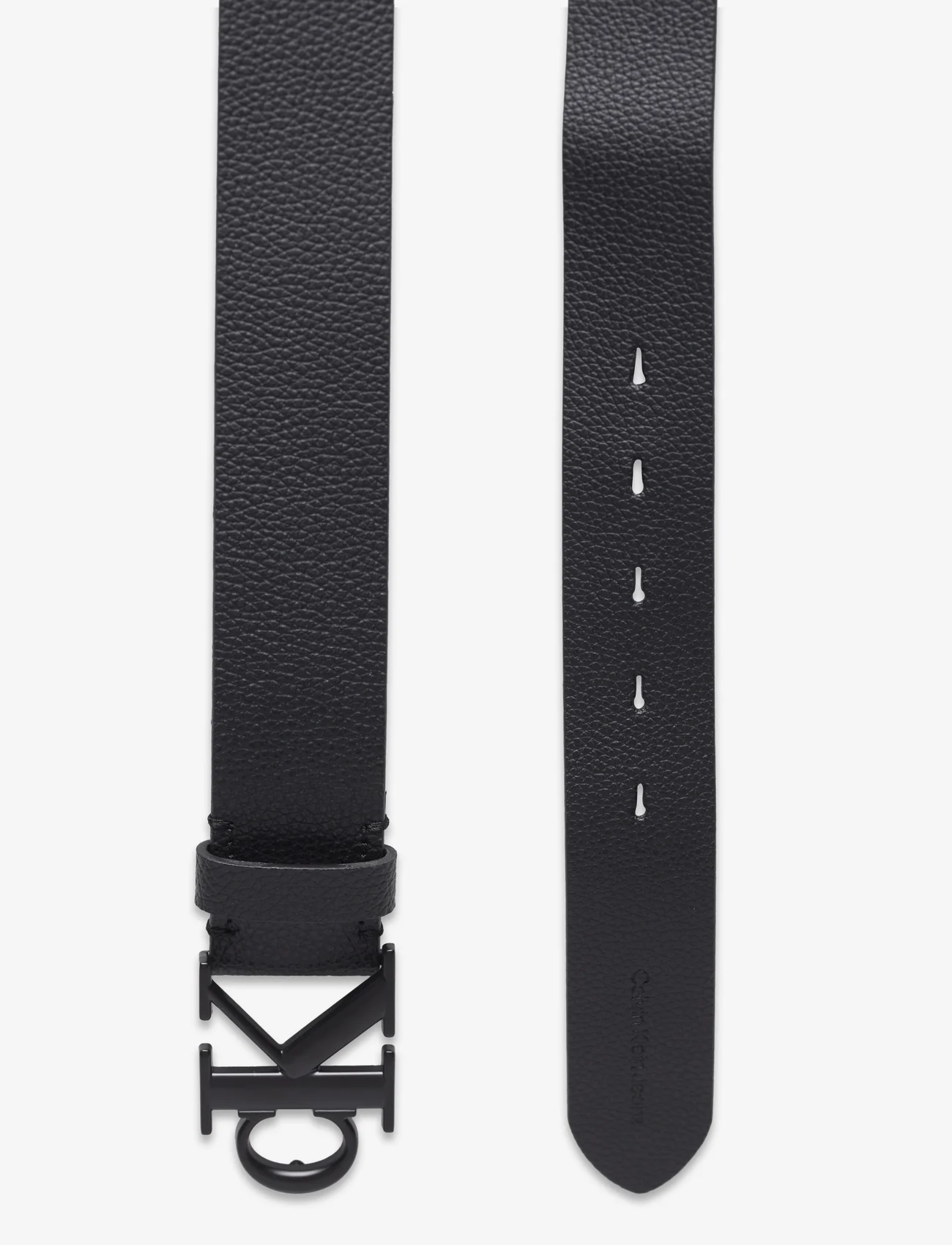 Calvin Klein - RO MONO PLAQUE LTHR BELT 35MM - belts - black - 1
