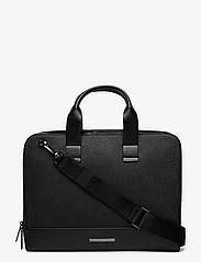 Calvin Klein - MODERN BAR SLIM LAPTOP BAG - nešiojamųjų kompiuterių krepšiai - ck black saffiano - 0
