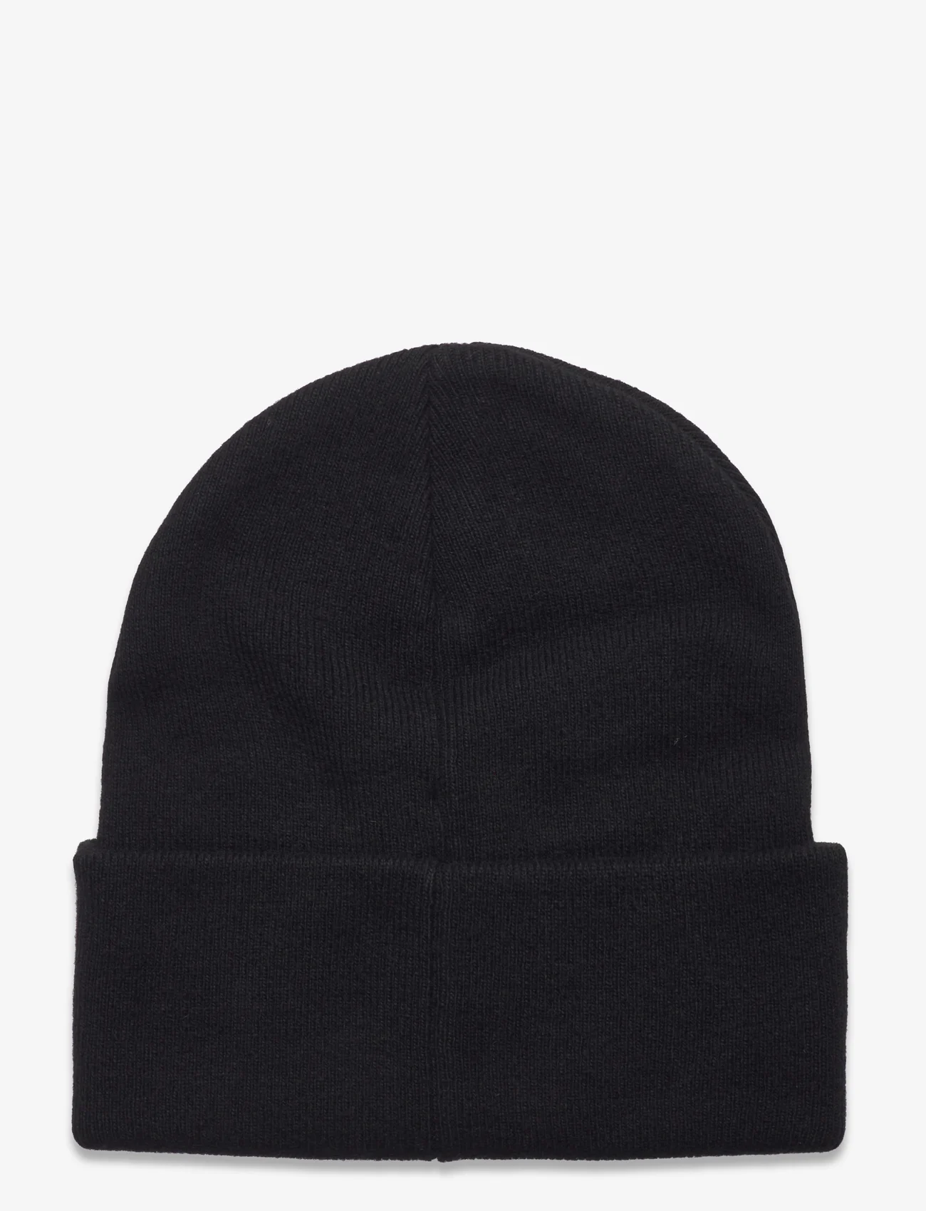 Calvin Klein - MONOLOGO PATCH NON-RIB BEANIE - adītas cepures - black - 1