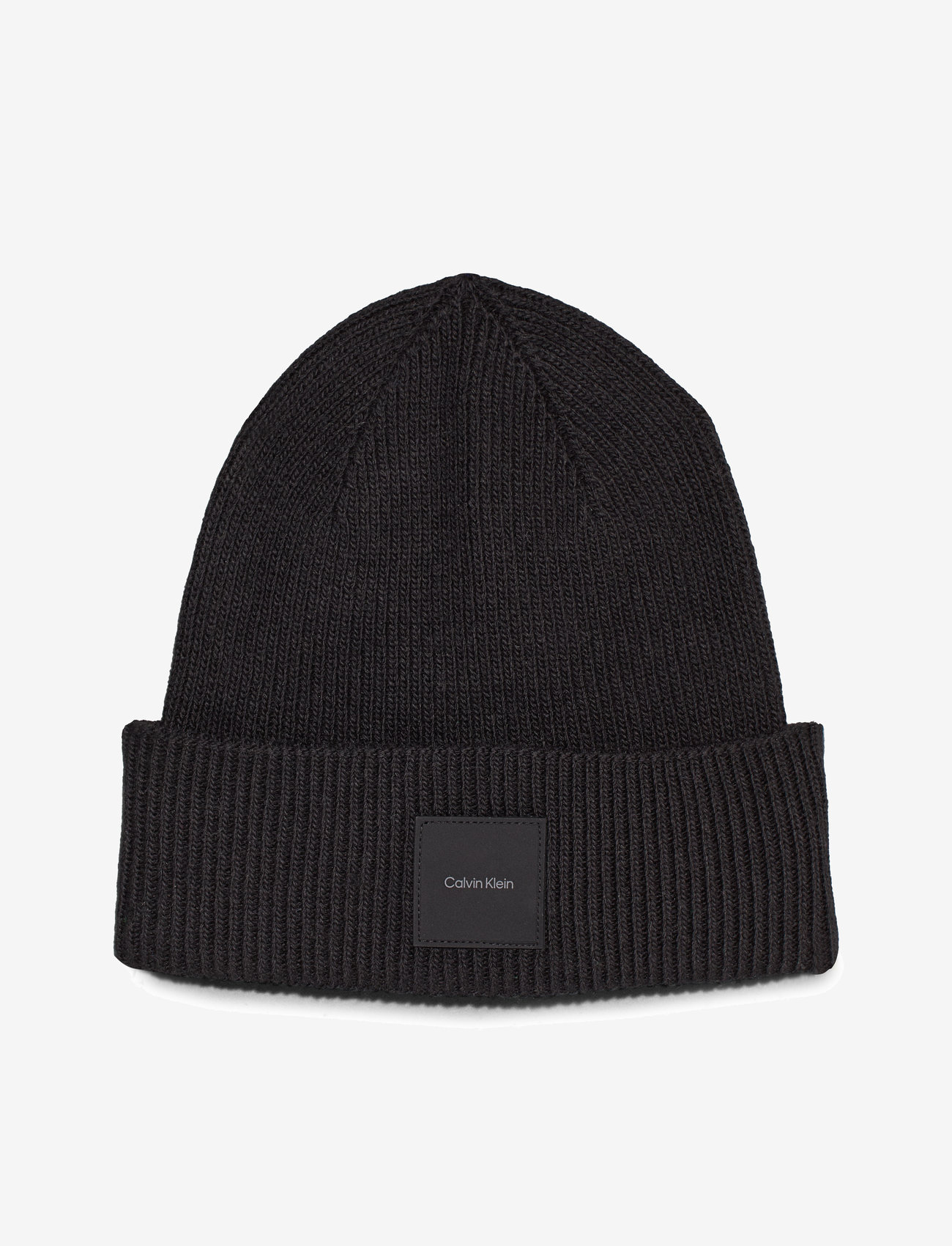 Calvin Klein - COTTON/WOOL FINE RIB BEANIE - ck black - 1
