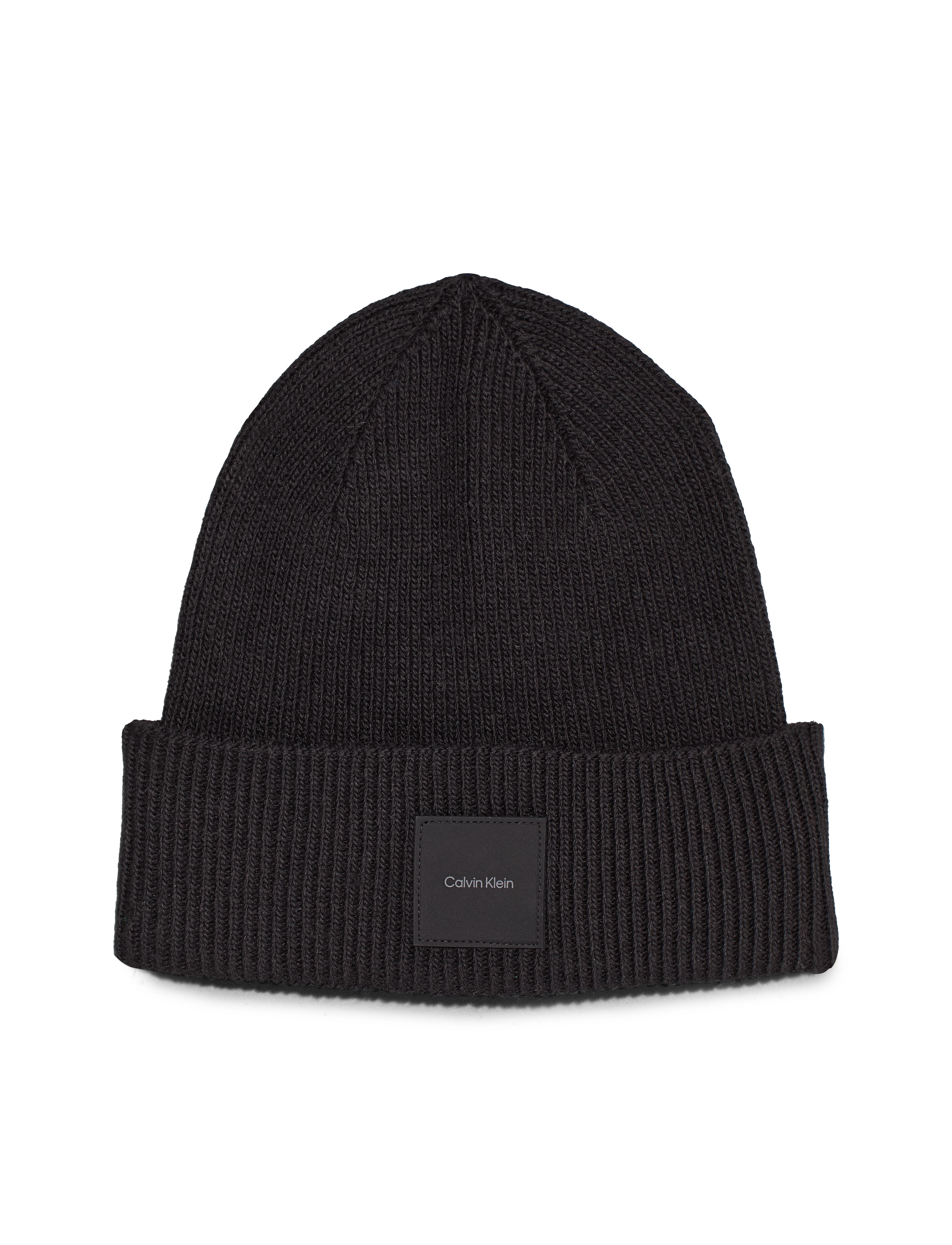 Calvin Klein - COTTON/WOOL FINE RIB BEANIE - ck black - 1