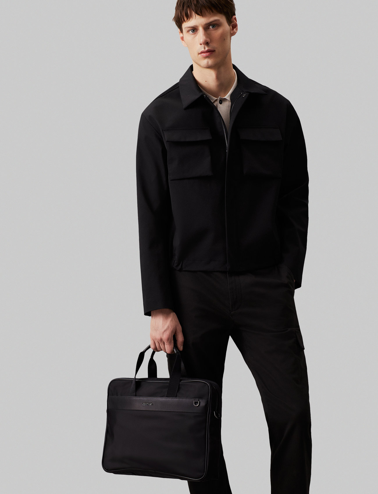 Calvin Klein - CK EST. NYLON LAPTOP BAG W/CASE - ck black - 2