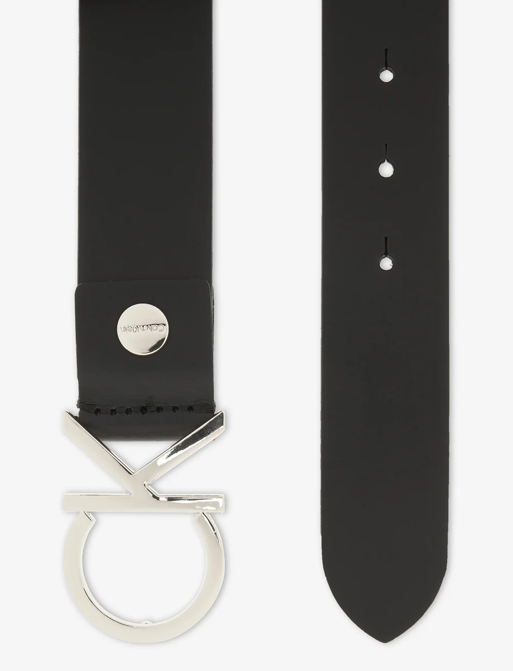 Calvin Klein - CK ADJ.LOGO BELT 3.5CM - vardagsskärp - black leather & light gold buckle - 2