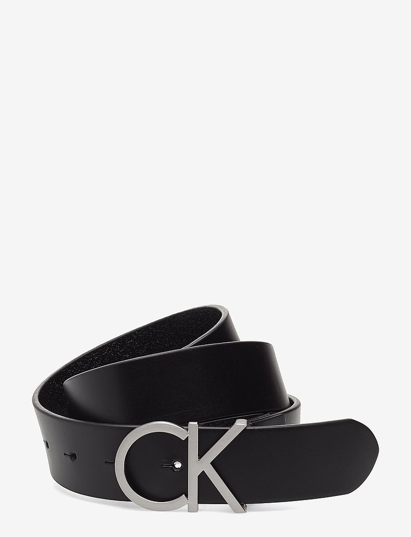 Calvin Klein - CK ADJ.LOGO BELT 3.5CM - casual belts - black - 0