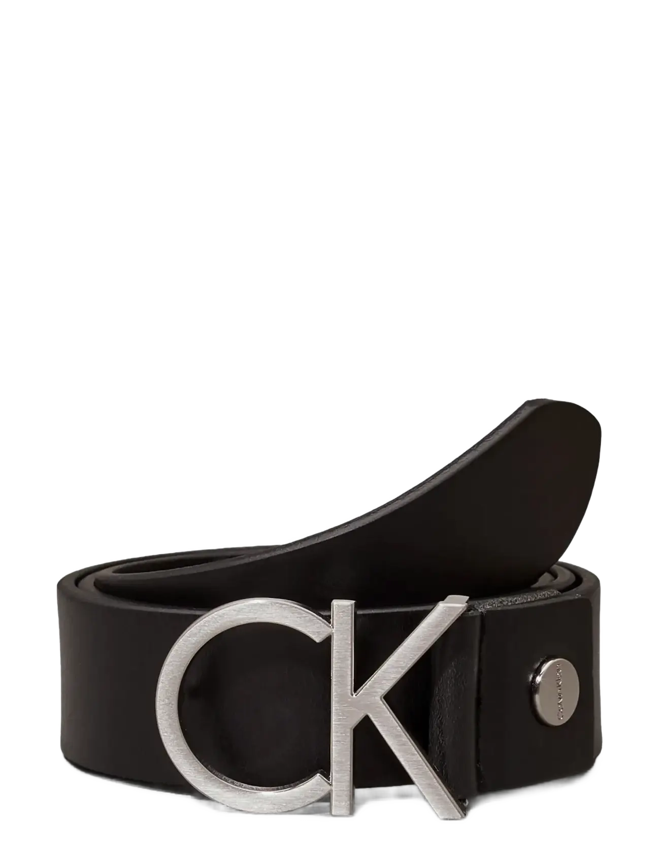 Calvin Klein - CK ADJ.LOGO BELT 3.5CM - leather belts - black - 2