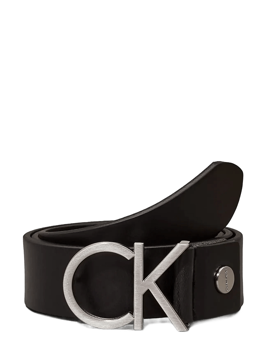 Calvin Klein - CK ADJ.LOGO BELT 3.5CM - leather belts - black - 2
