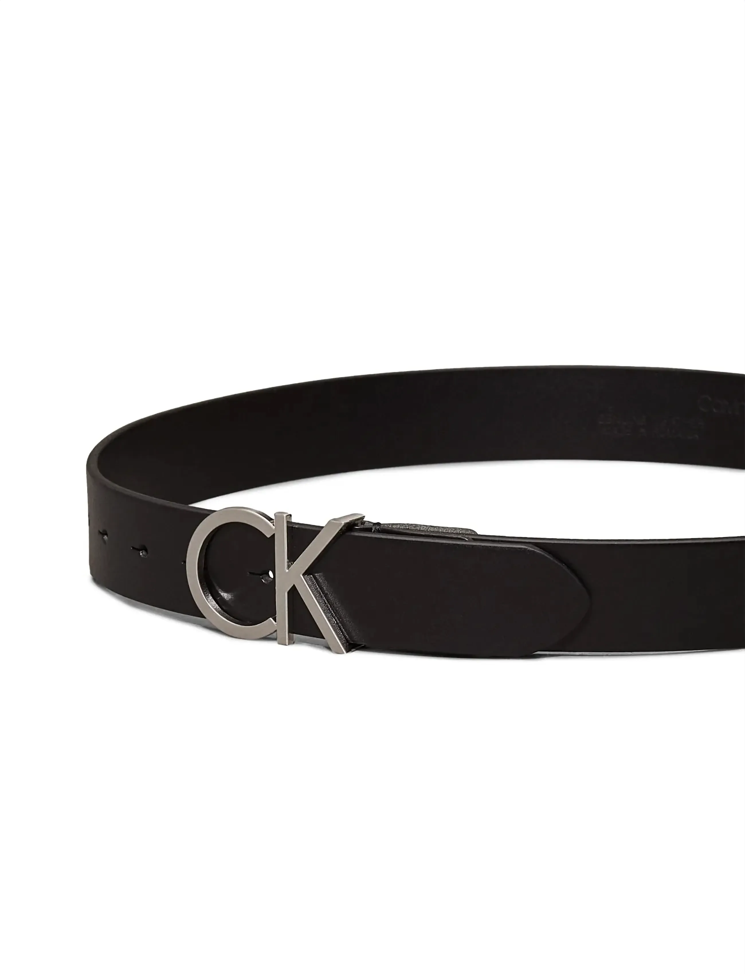Calvin Klein - CK ADJ.LOGO BELT 3.5CM - leather belts - black - 4