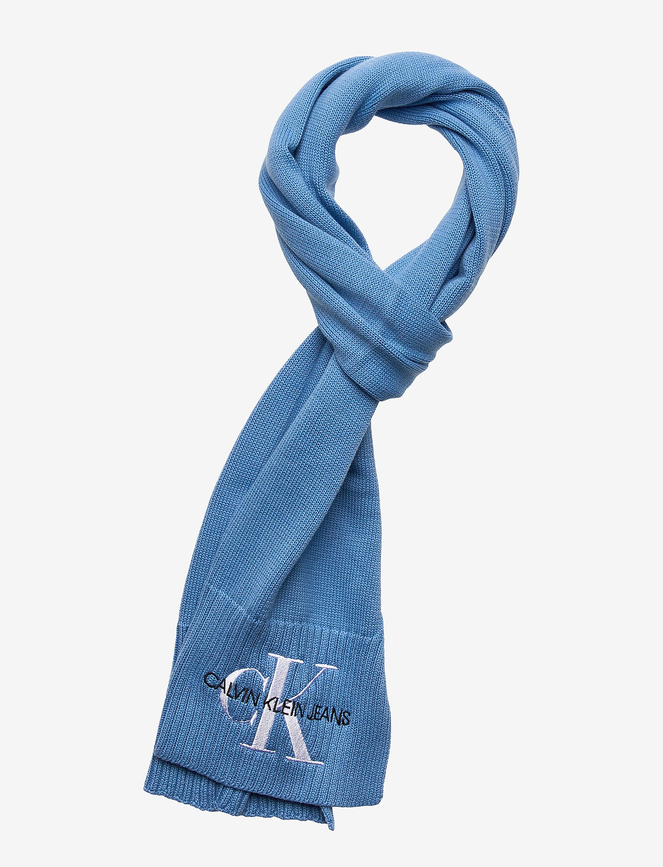 Calvin Klein - J BASIC WOMEN KNITTED SCARF - silver lake blue - 0