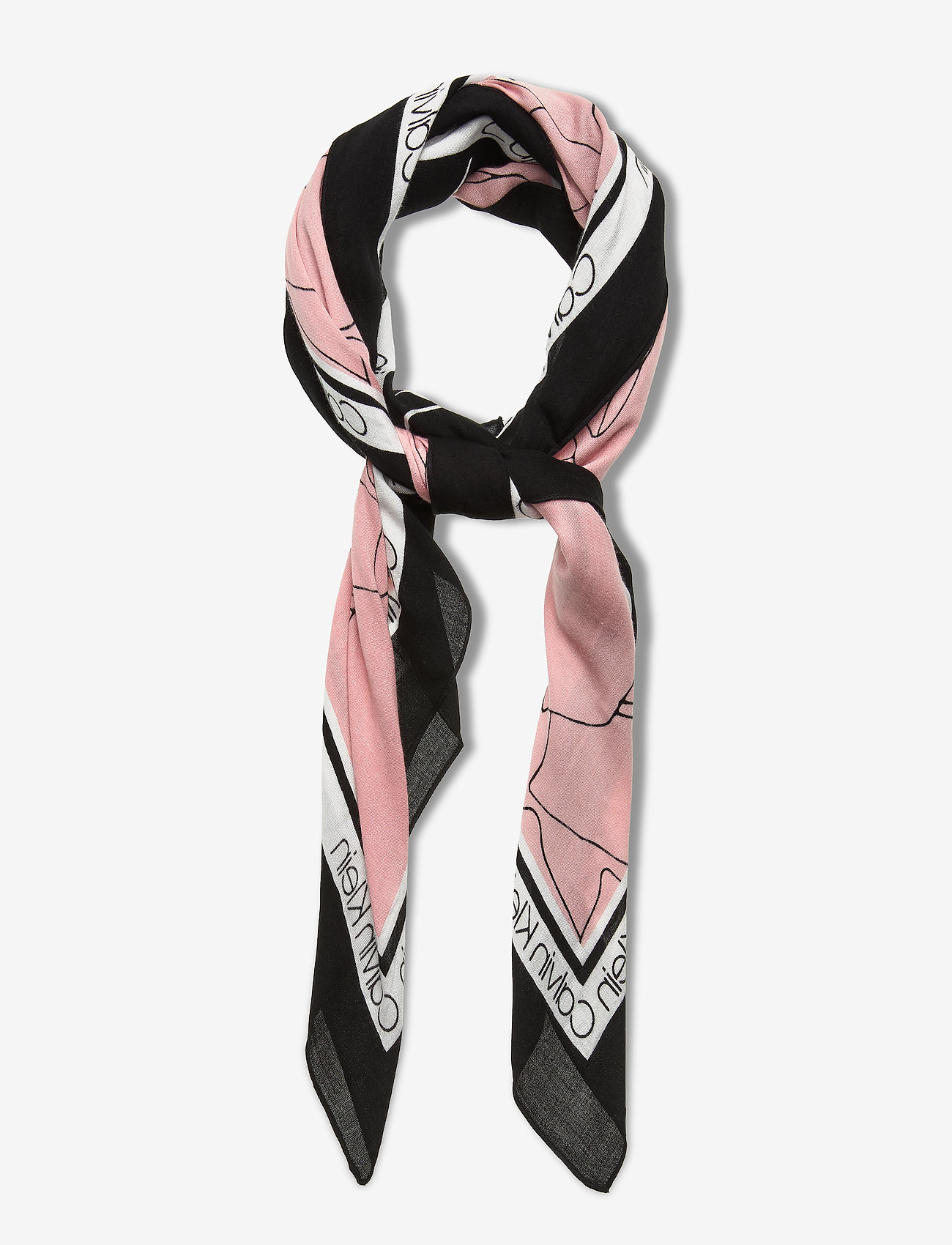 Calvin Klein - FLORAL SCARF 130X130 - black/silver pink - 0