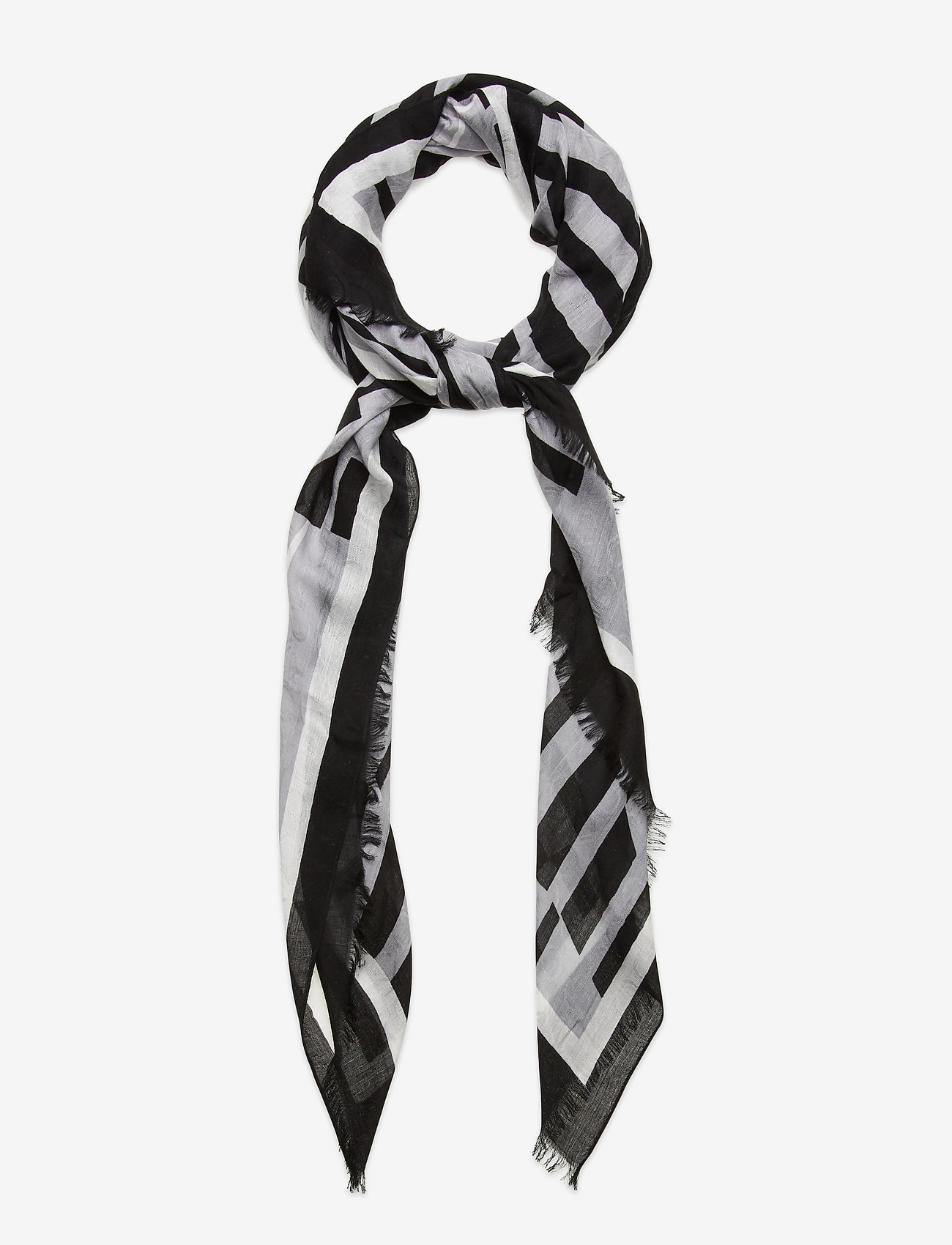 Calvin Klein - OPTICAL SCARF 100X200 - black/grey mix - 0