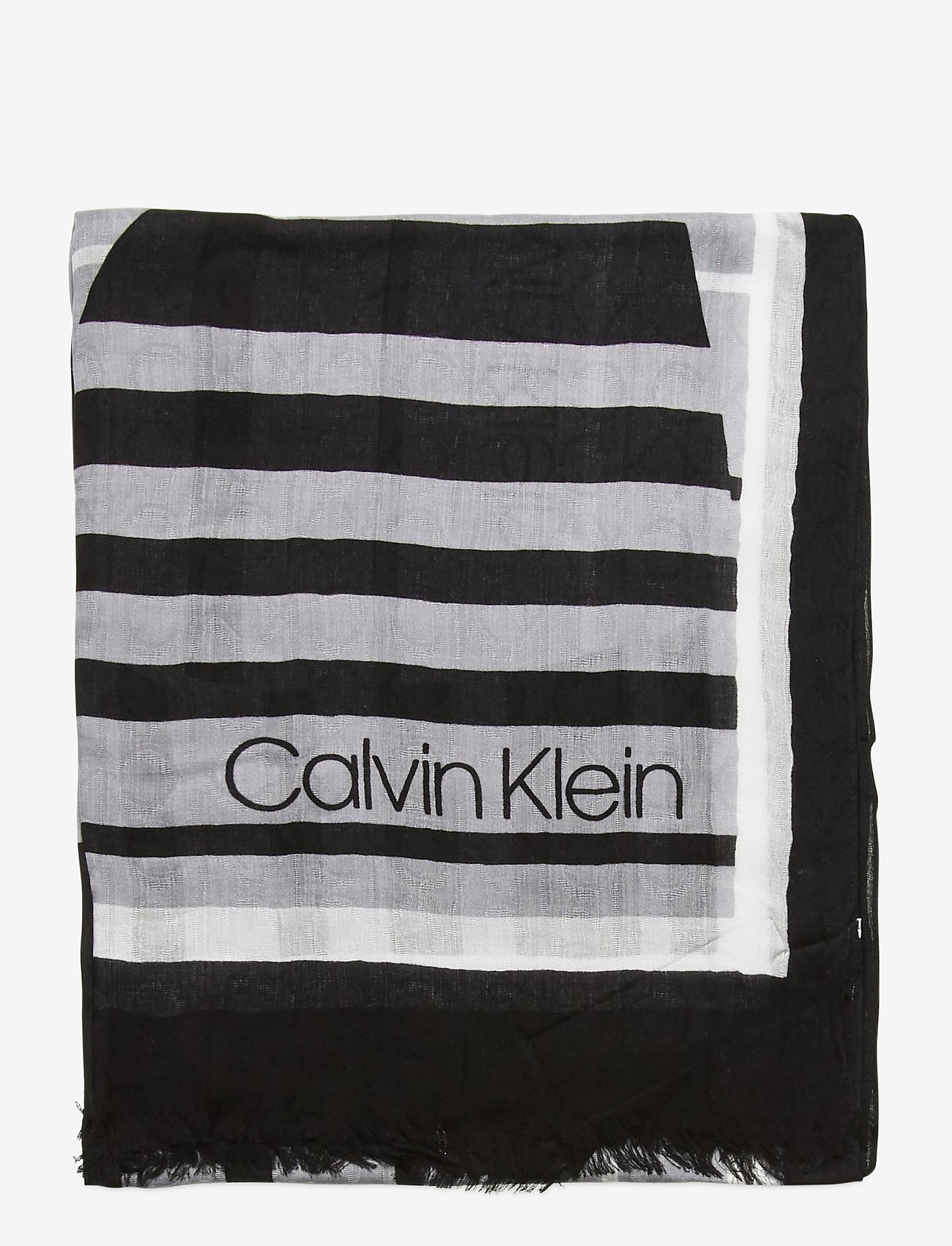 Calvin Klein - OPTICAL SCARF 100X200 - black/grey mix - 1