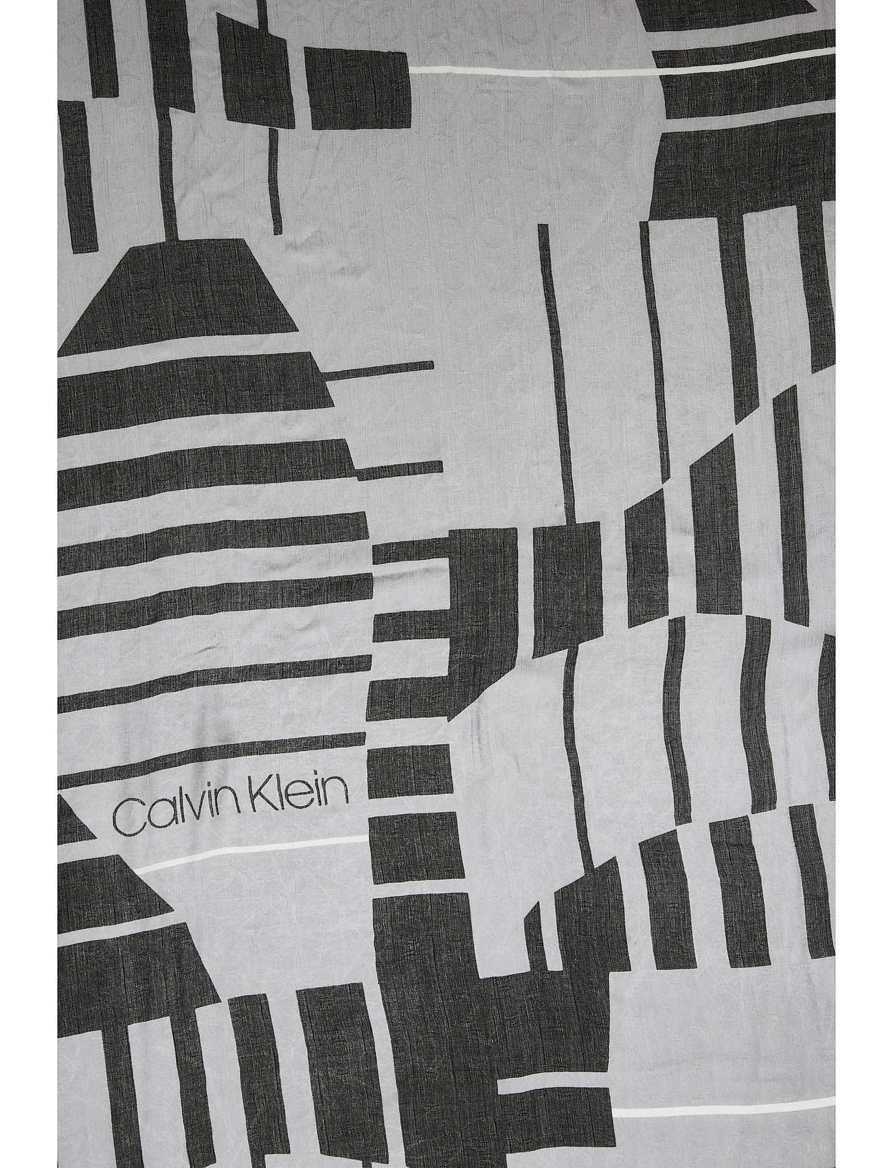 Calvin Klein - OPTICAL SCARF 100X200 - black/grey mix - 2