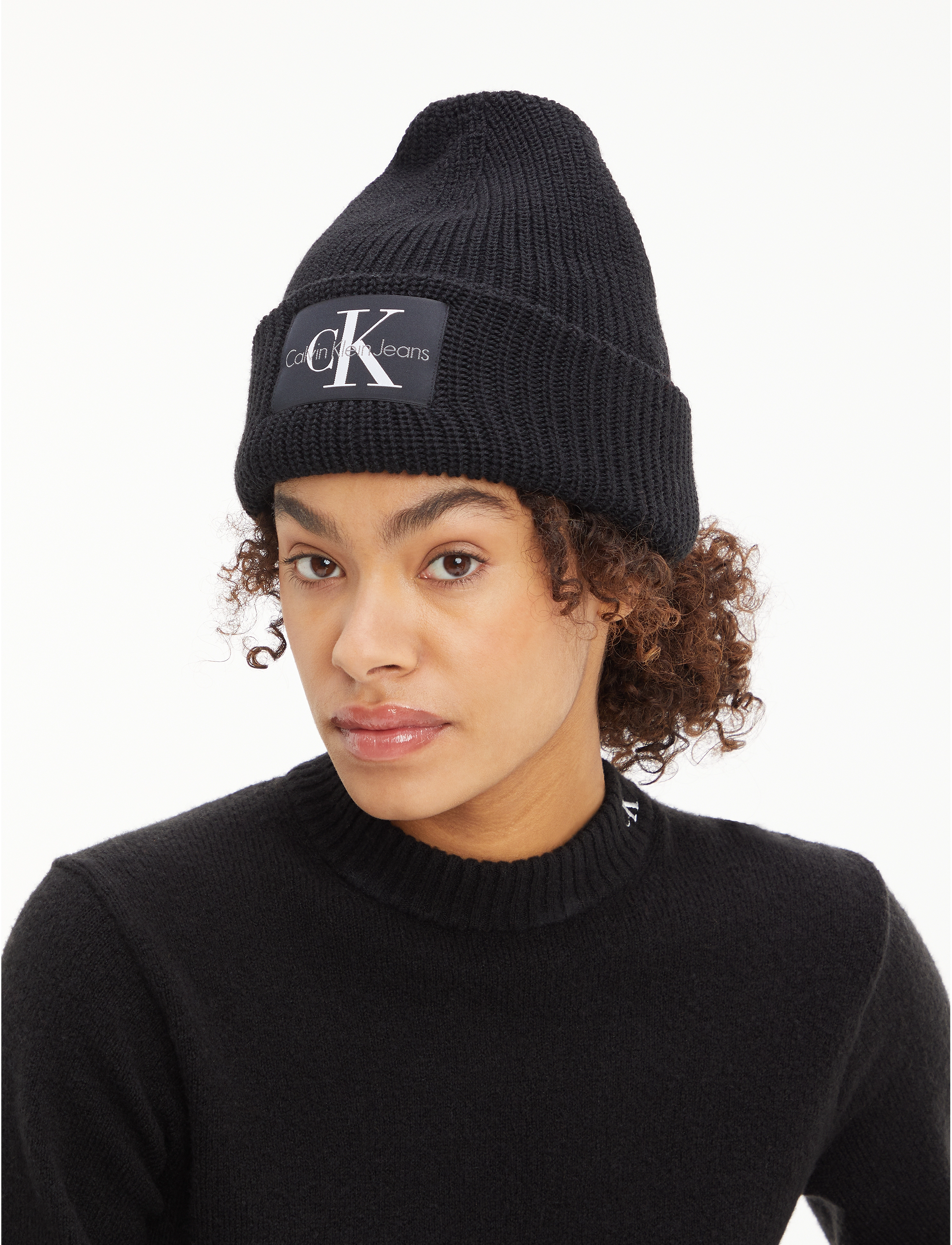 Calvin Klein - MONOLOGO PATCH BEANIE - black - 2
