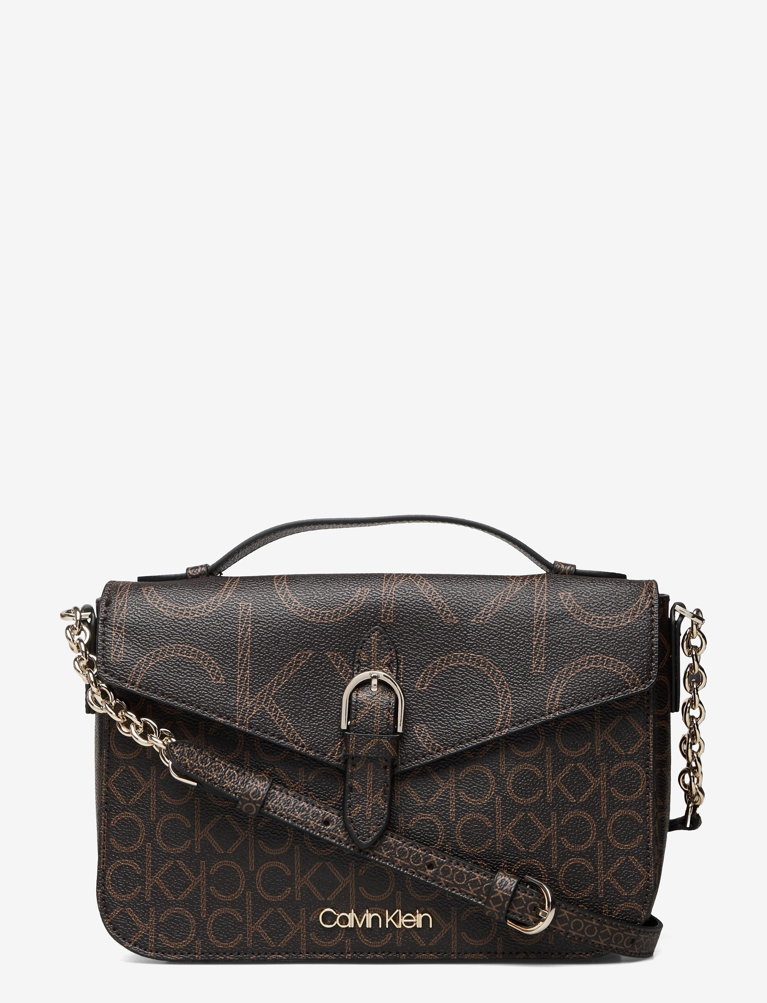 Calvin Klein - SHOULDER BAG W/TOP H MONO SCL - brown mono - 0