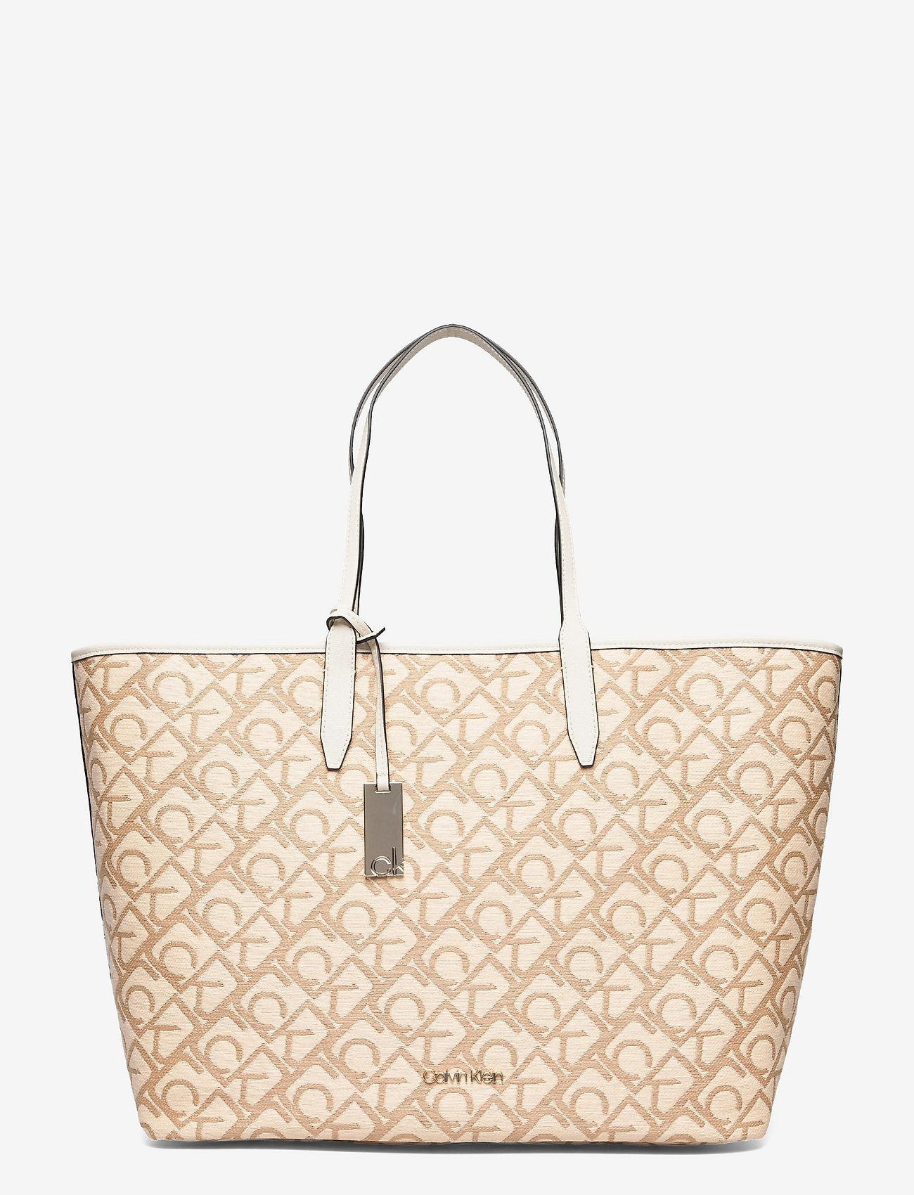 Calvin Klein - SHOPPER W/LAPTOP POUCH RAFFIA JQ - birch signature - 0