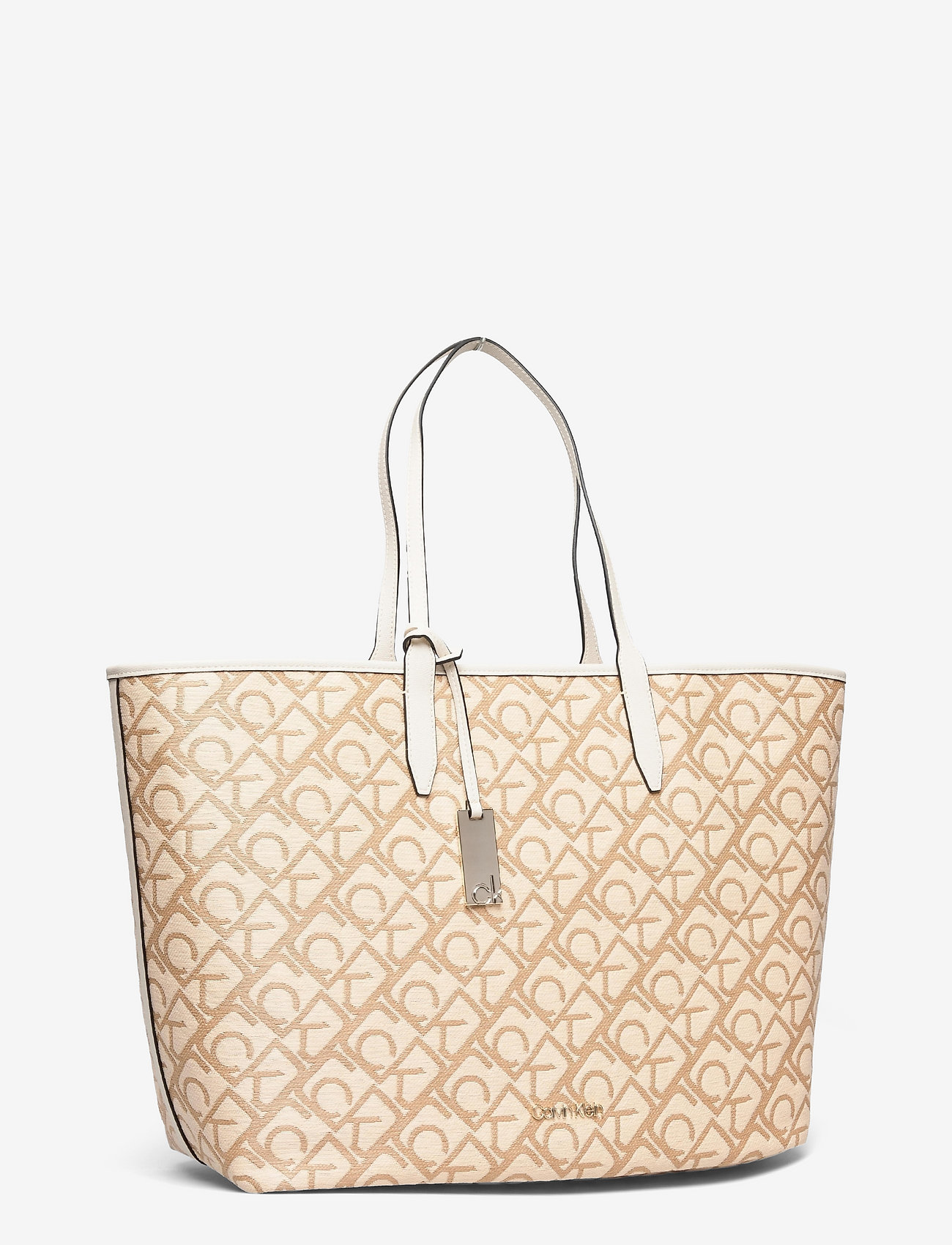 Calvin Klein - SHOPPER W/LAPTOP POUCH RAFFIA JQ - birch signature - 2