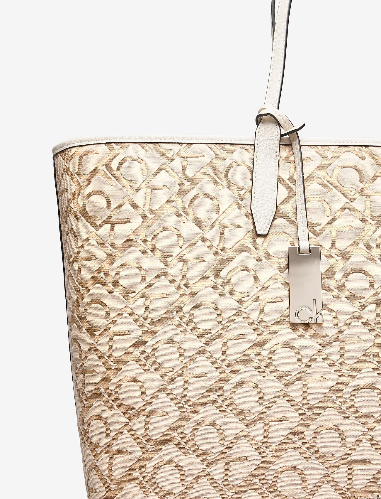 Calvin Klein - SHOPPER W/LAPTOP POUCH RAFFIA JQ - birch signature - 3