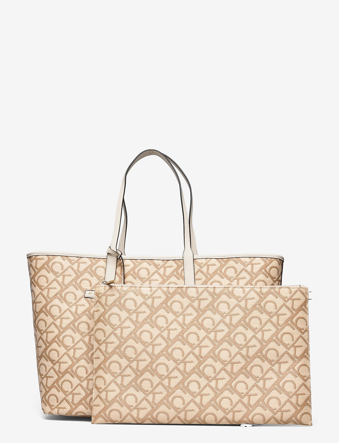 Calvin Klein - SHOPPER W/LAPTOP POUCH RAFFIA JQ - birch signature - 4
