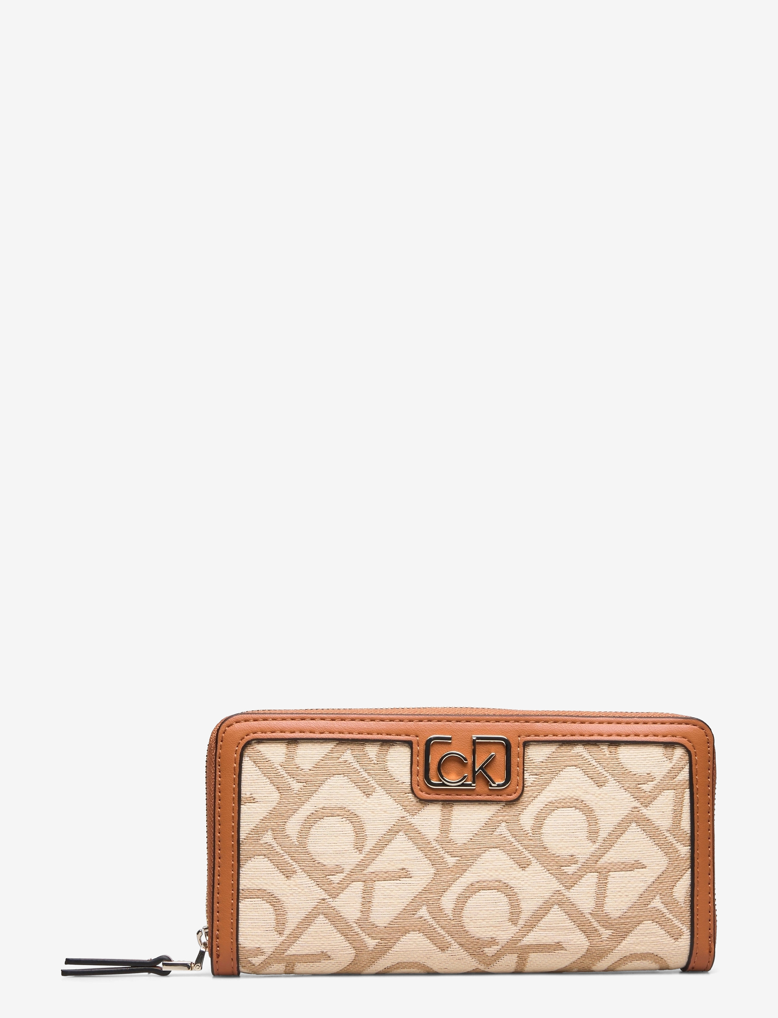 Calvin Klein - Z/A WALLET LG S/RAFFIA JQ - cognac / birch signature jacquard - 0