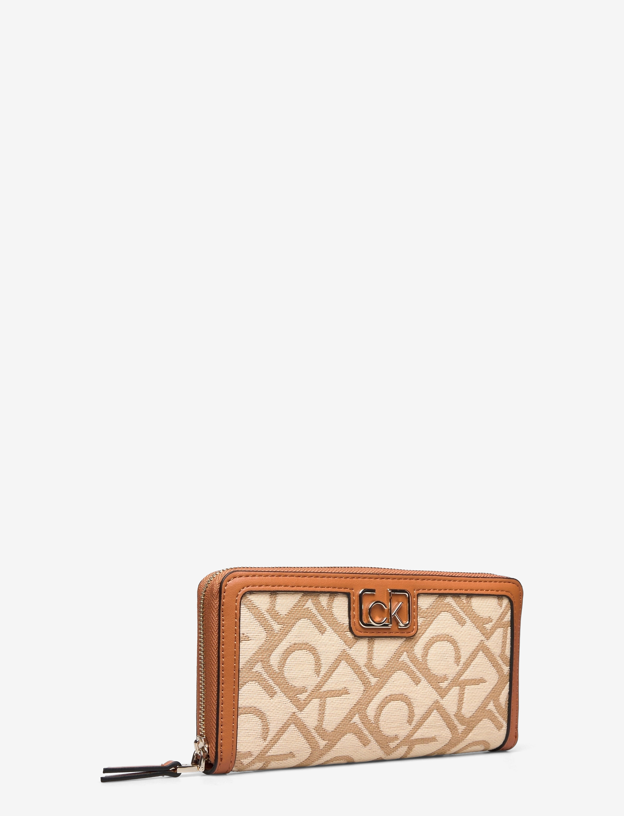 Calvin Klein - Z/A WALLET LG S/RAFFIA JQ - cognac / birch signature jacquard - 2