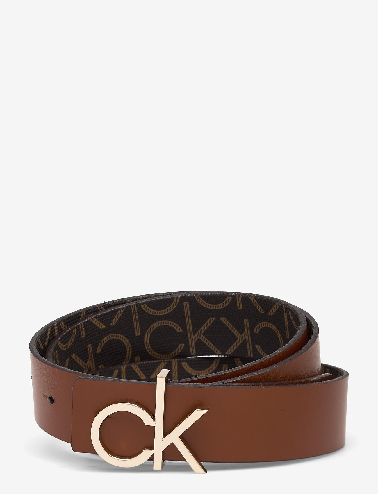Calvin Klein - MONO MIX CK LOGO REV BELT 30MM - brown mono / caramel - 1