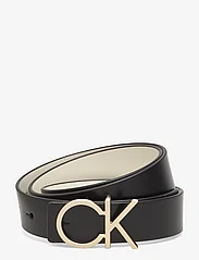 Calvin Klein - RE-LOCK REV BELT 30MM - gürtel - ck black/ dk ecru - 0