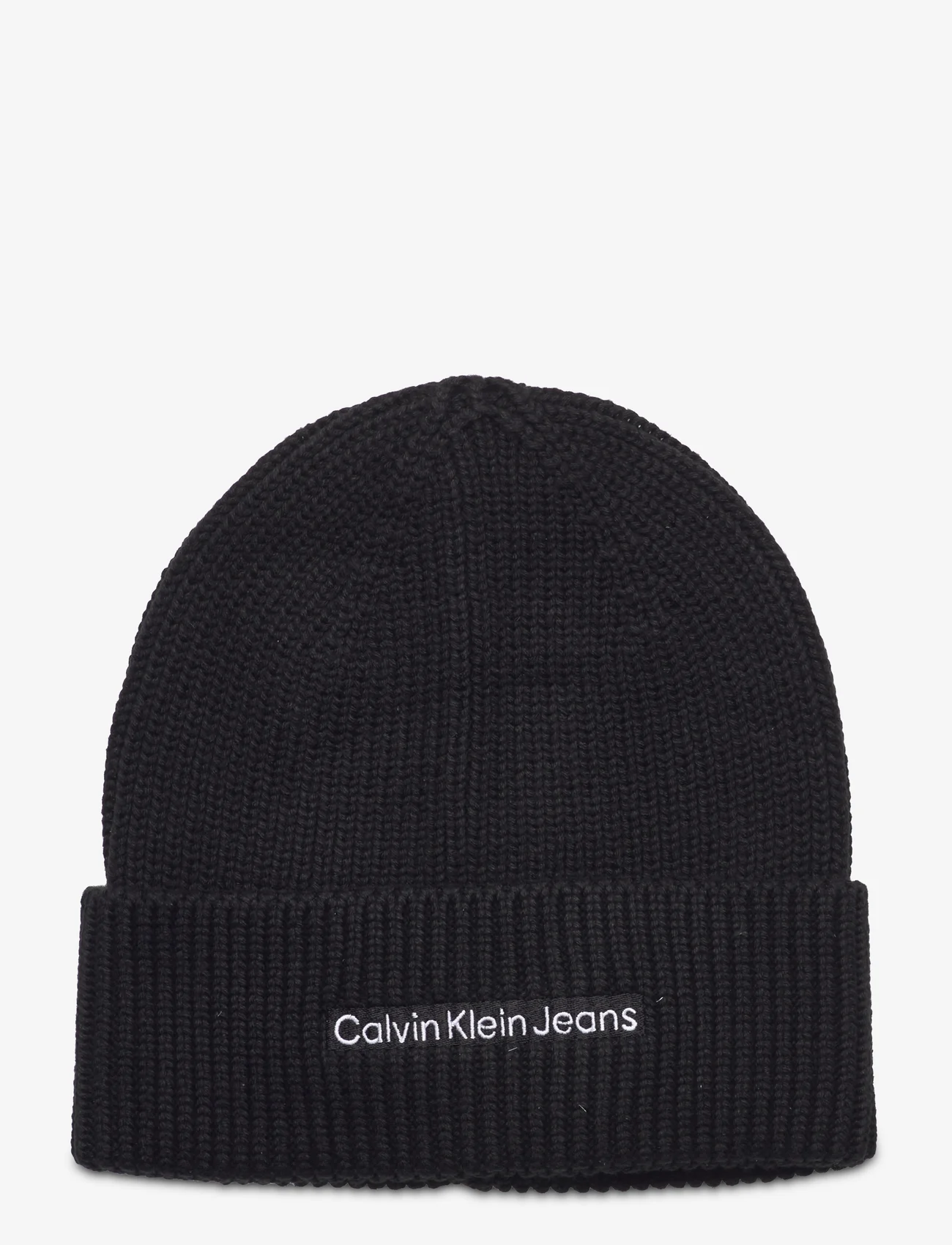 Calvin Klein - INSTITUTIONAL EMBRO BEANIE - mažiausios kainos - black - 0