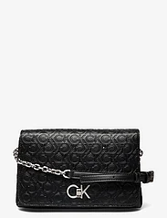 Calvin Klein - RE-LOCK SHOULDER BAG MD - EMB - dzimšanas dienas dāvanas - ck black - 0