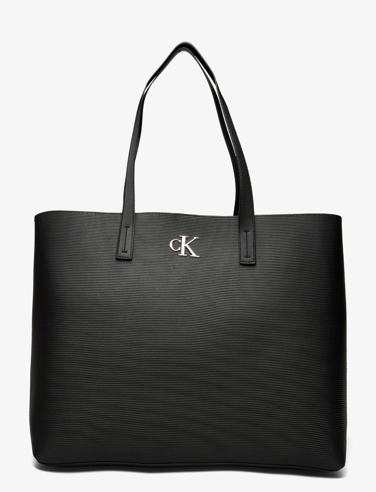 Calvin Klein - MINIMAL MONOGRAM SLIM TOTE34 T - tote bags - black - 0