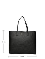 Calvin Klein - MINIMAL MONOGRAM SLIM TOTE34 T - pirkinių krepšiai - black - 4