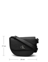 Calvin Klein - MINIMAL MONOGRAM SADDLE BAG22 T - sünnipäevakingitused - black - 5