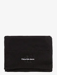 Calvin Klein - MONOLOGO EMBRO KNIT SCARF - vinterskjerf - black - 1