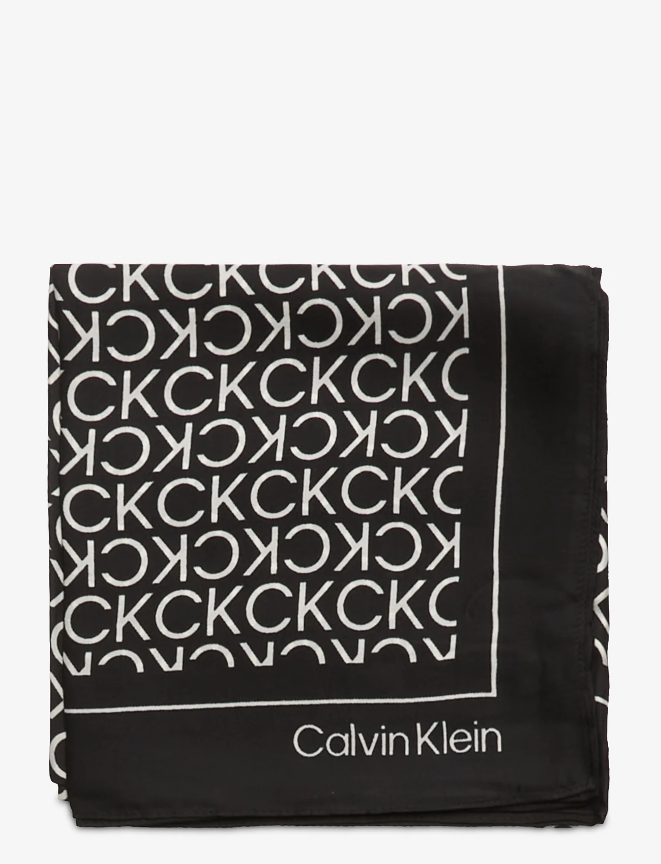 Calvin Klein - SILK MONOGRAM BANDANA 70X70 - tynde tørklæder - ck black - 1