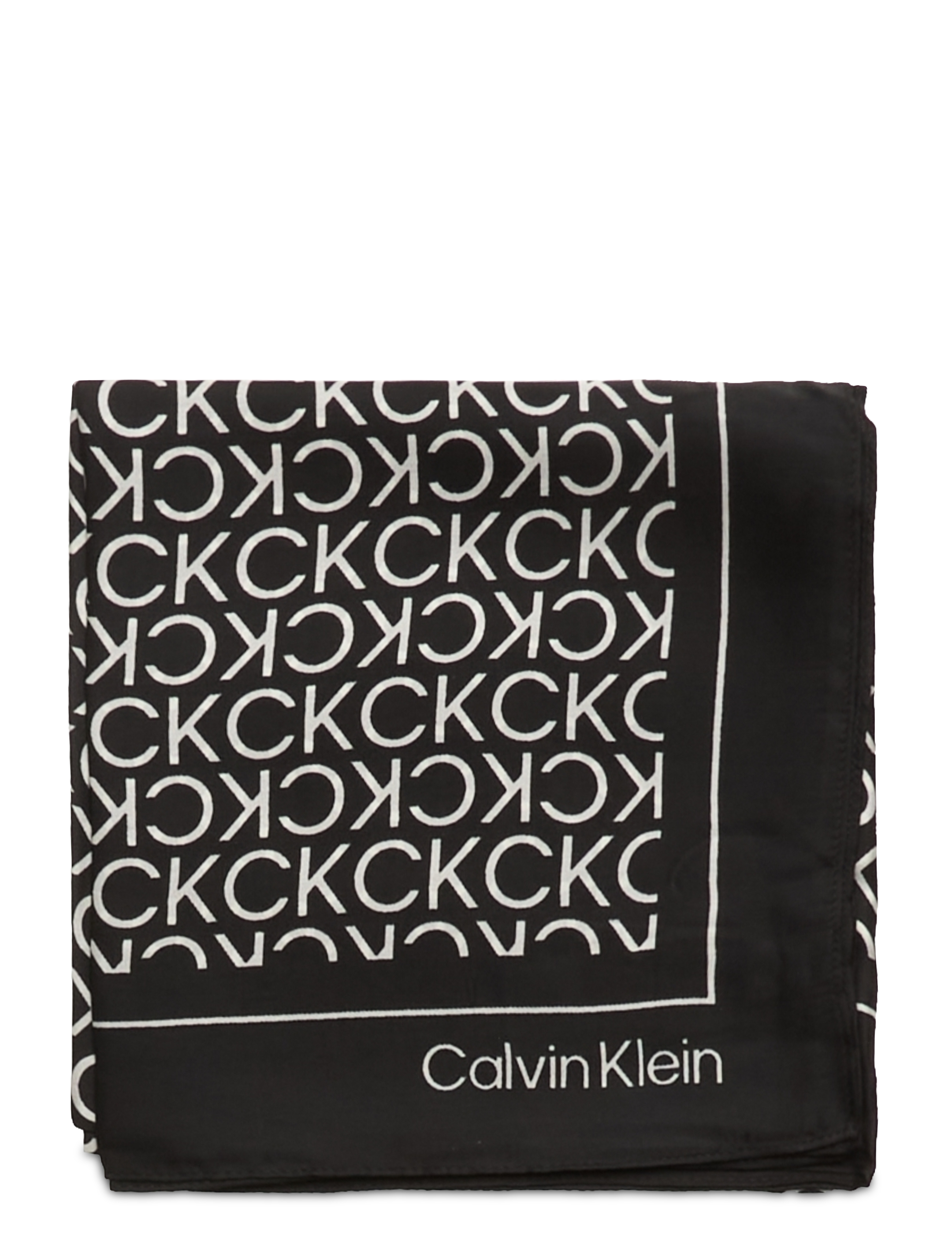 Calvin Klein - SILK MONOGRAM BANDANA 70X70 - ck black - 1