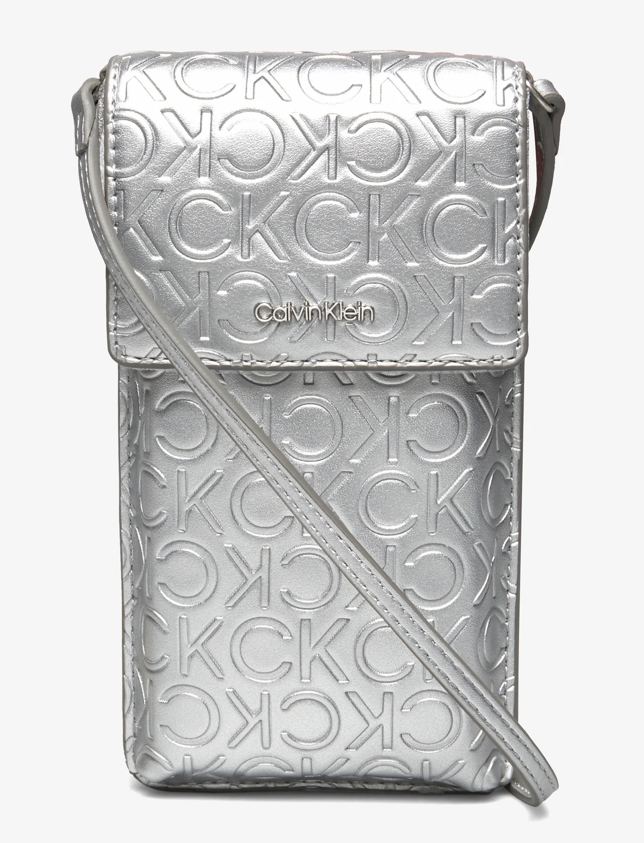 Calvin Klein - CK MUST PHONE POUCH XBODY_EMB - mobiele telefoon hoesjes - silver emb/deb - 0