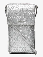 CK MUST PHONE POUCH XBODY_EMB - SILVER EMB/DEB