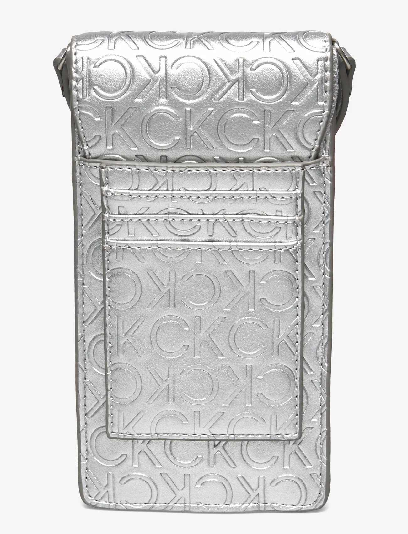 Calvin Klein - CK MUST PHONE POUCH XBODY_EMB - phone cases - silver emb/deb - 1