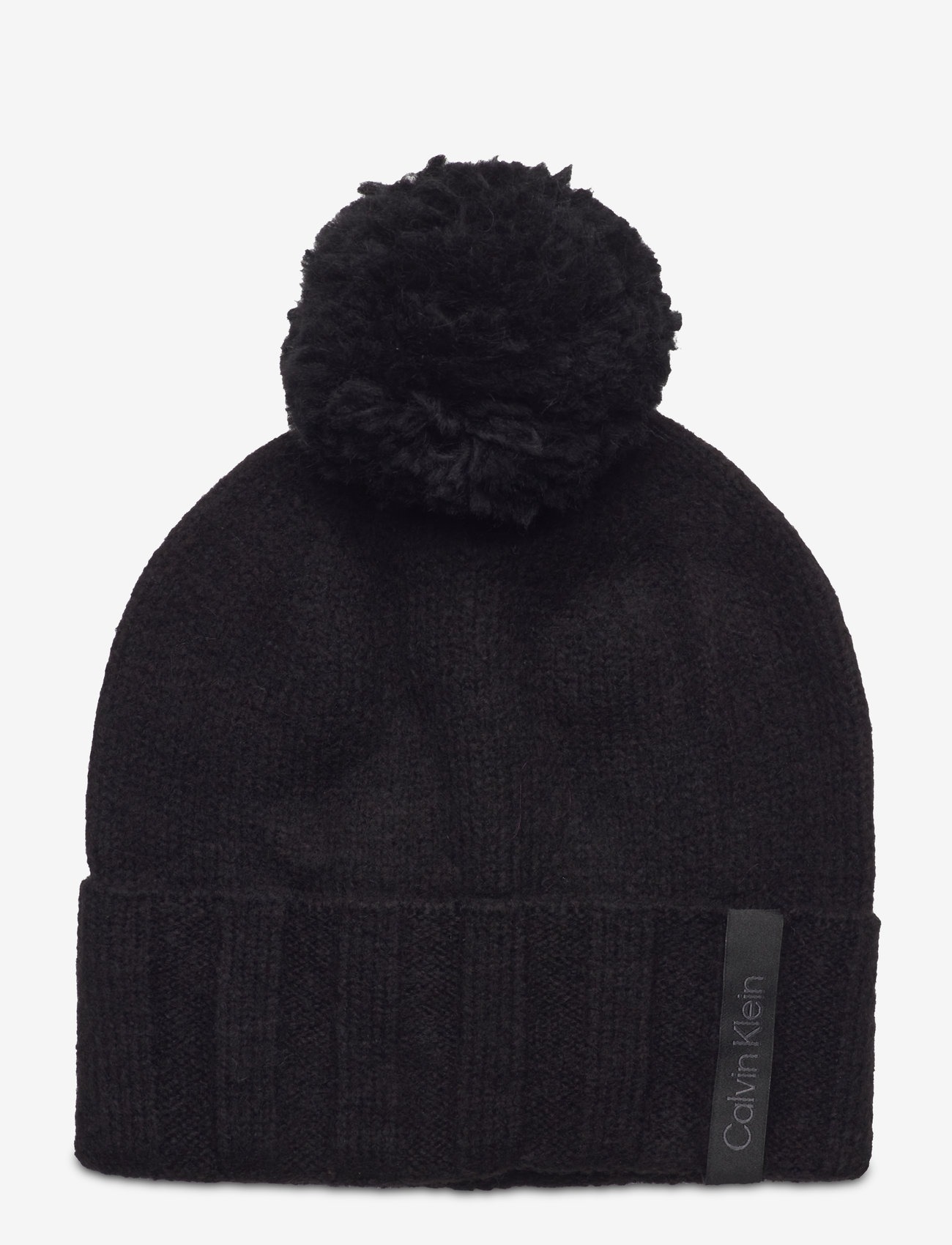 Calvin Klein - LABEL DEFINE RIB BEANIE W/POMPOM - ck black - 0