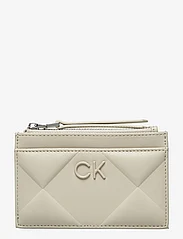 Calvin Klein - QUILT CARDHOLDER WITH ZIP - kortelių dėklai - stoney beige - 0