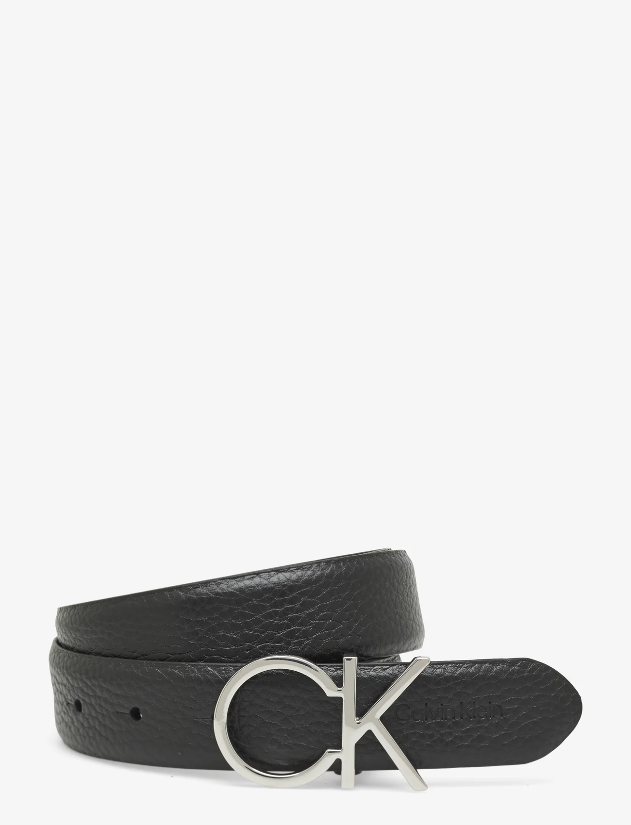 Calvin Klein - CK LOGO BELT 3.0 PEBBLE - bälten - ck black - 0