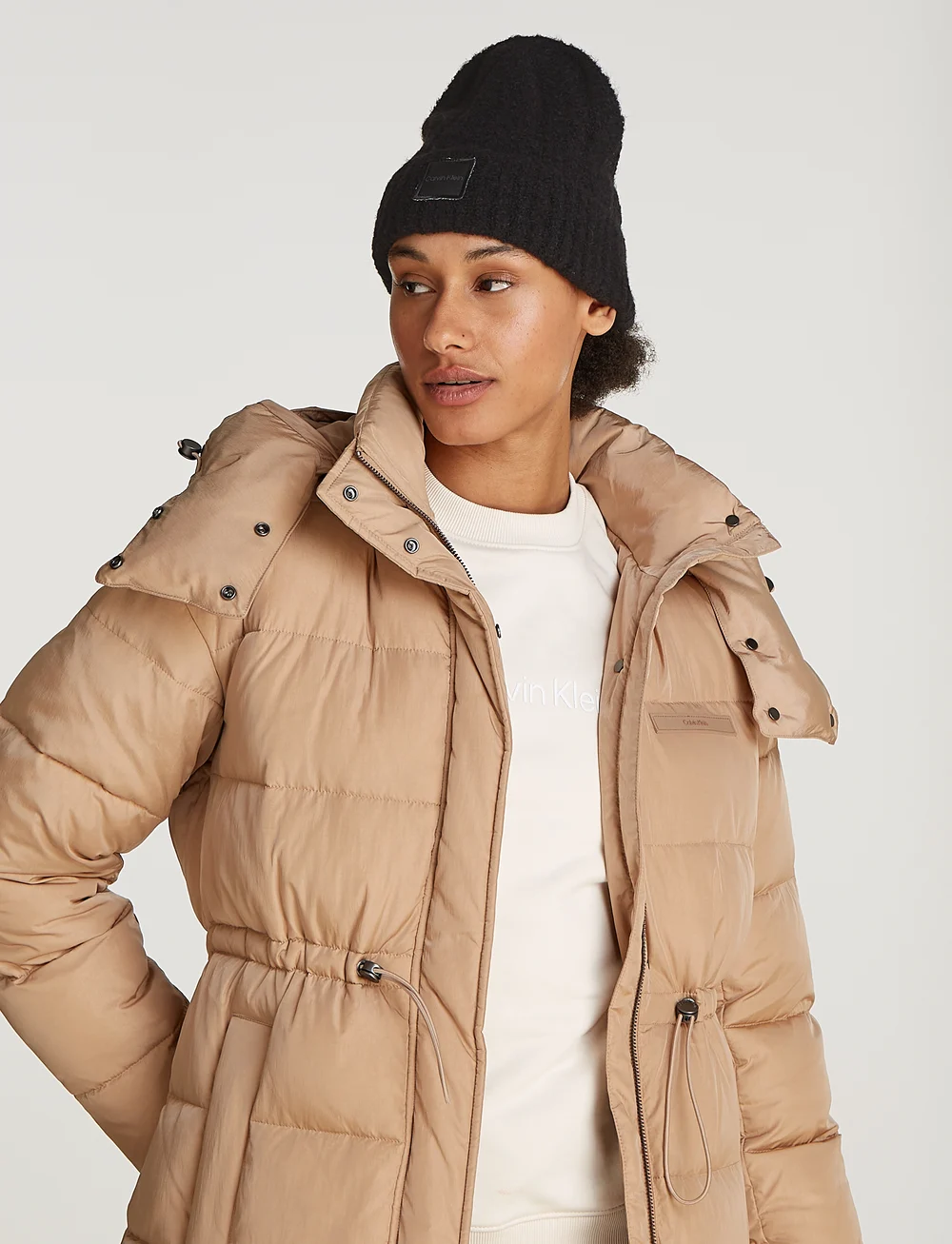 Calvin Klein - MODERN PATCH CHUNKY BEANIE - mössor - ck black - 0