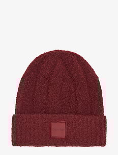 Calvin Klein MODERN PATCH CHUNKY BEANIE - Kinginõuanded - OXBLOOD / burgundy