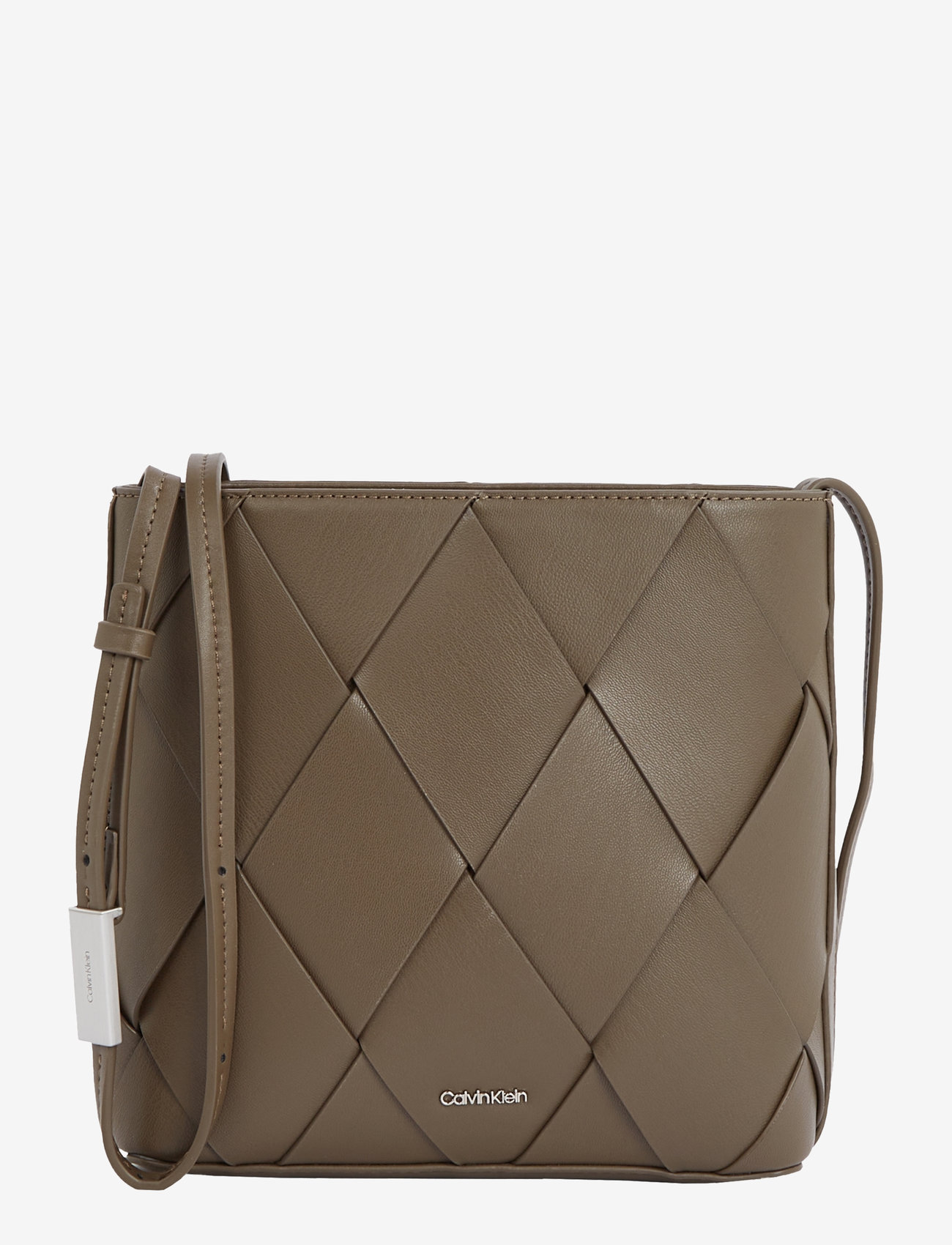 Calvin Klein - CK WOVEN SQUARE CROSSBODY - crossbody bags - teak - 0